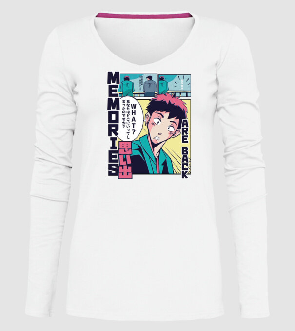 Anime Vaporwave benzi desenate model alb pe tricou