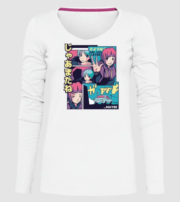 Anime Vaporwave See you Later model alb pe tricou