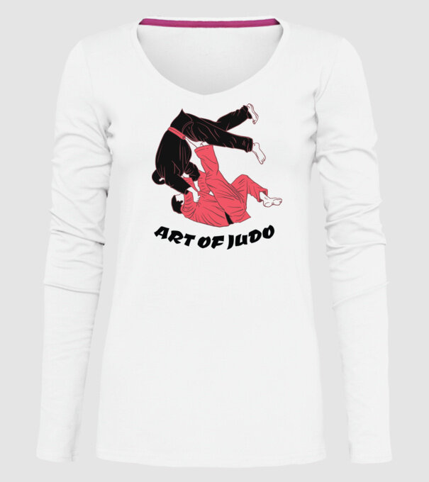 Art of Judo model alb pe tricou