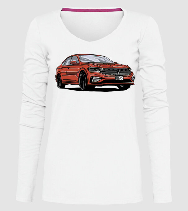 Mașină model alb pe tricou