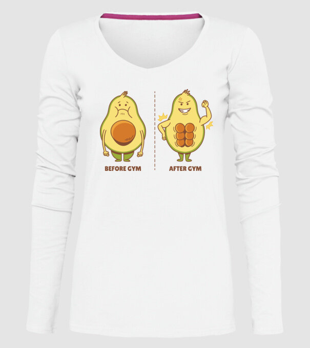 Antrenament Avocado model alb pe tricou