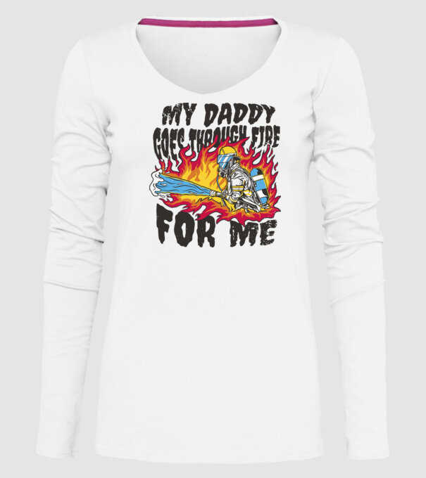 Tatăl meu trece și prin foc pentru mine model alb pe tricou