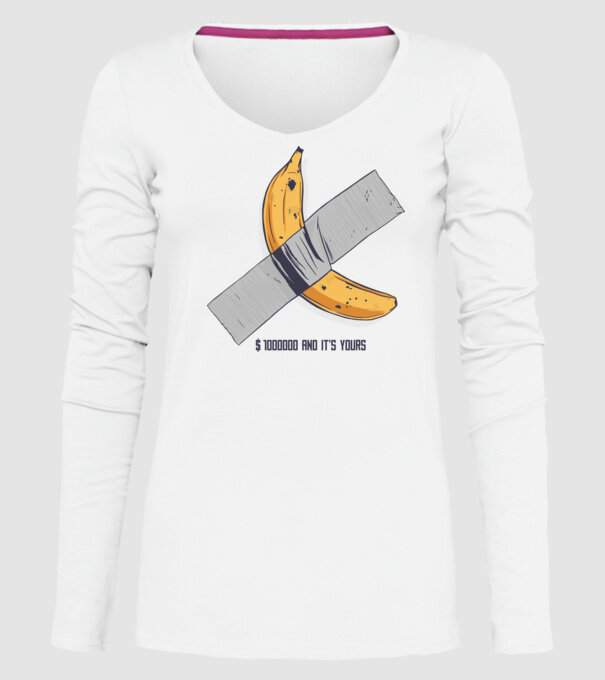Ultima banană model alb pe tricou