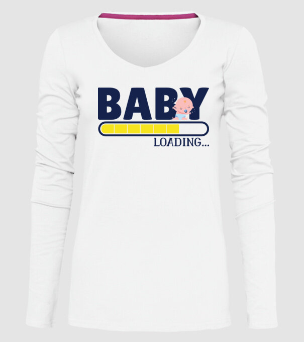 Baby is loading - tricou amuzant pentru mămici model alb pe tricou