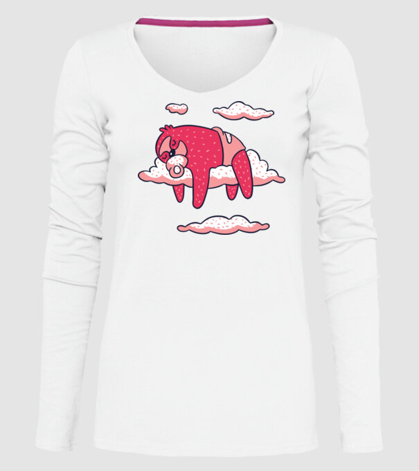 Bebeluș Leneș doarme model alb pe tricou