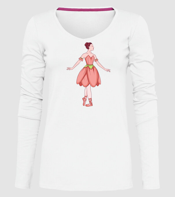 Balerină model alb pe tricou