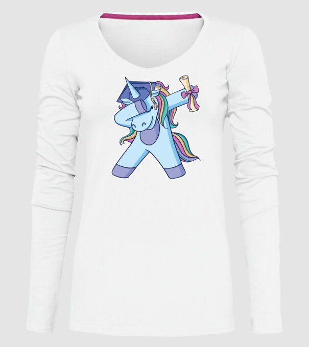 Unicorn Absolvent model alb pe tricou