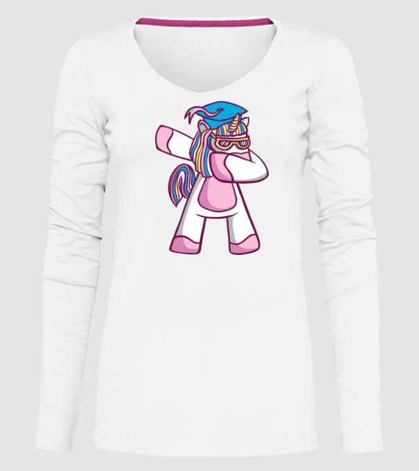 Unicorn Absolvent DAB model alb pe tricou