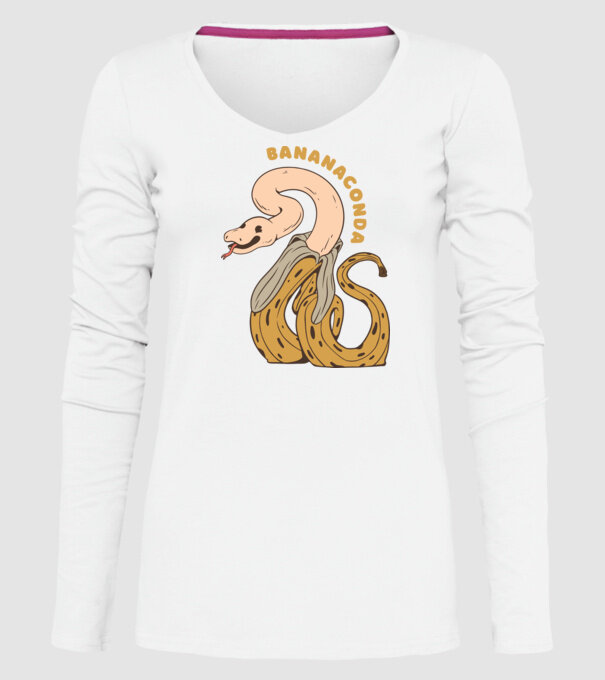 Bananaconda model alb pe tricou