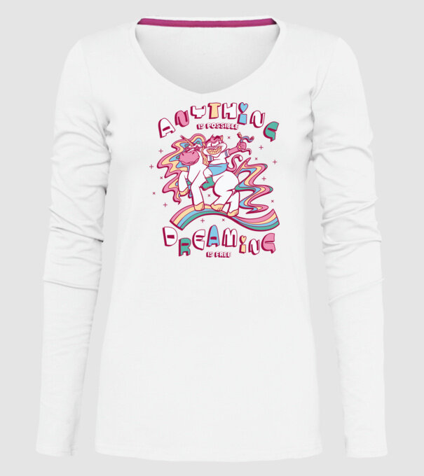 Orice este posibil Unicorn model alb pe tricou