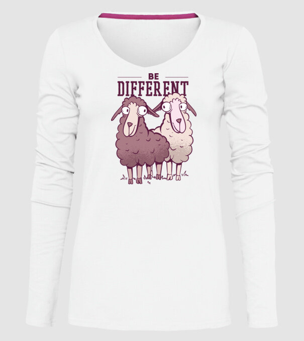 Be different - Fii diferit model alb pe tricou