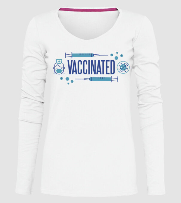 Sunt vaccinat model alb pe tricou