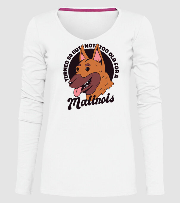 Câine ciobănesc belgian model alb pe tricou