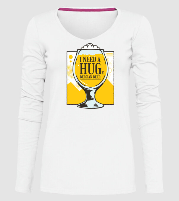 Bere belgiană model alb pe tricou