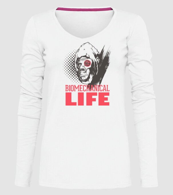Biomechanical Life 2 model alb pe tricou