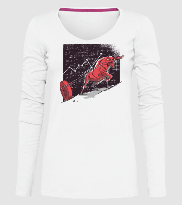 Taur Bitcoin model alb pe tricou