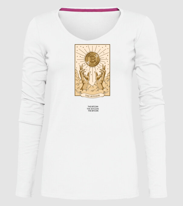Religie Bitcoin model alb pe tricou