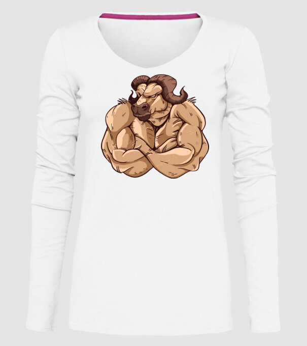 Puternic ca un bivol model alb pe tricou