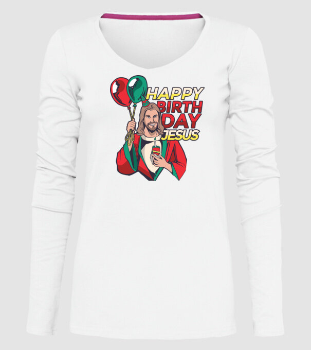 La mulți ani, Isus model alb pe tricou