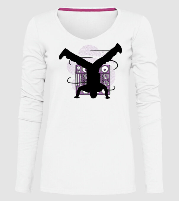Dansator Break model alb pe tricou