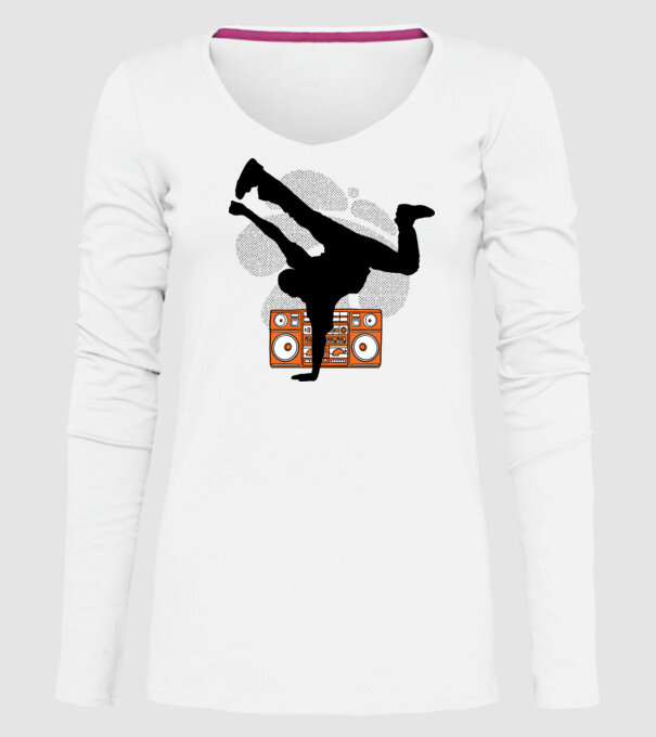 Dansator Break model alb pe tricou