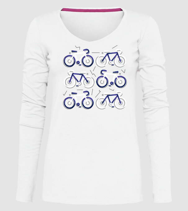 Ciclism model alb pe tricou