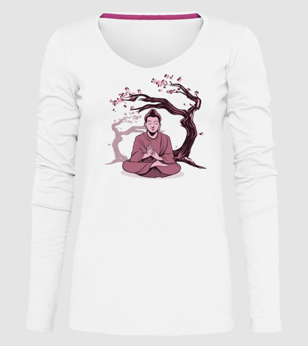 Buddha Meditație model alb pe tricou