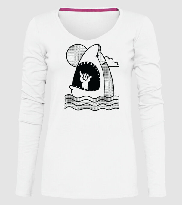 Rechin Aloha model alb pe tricou