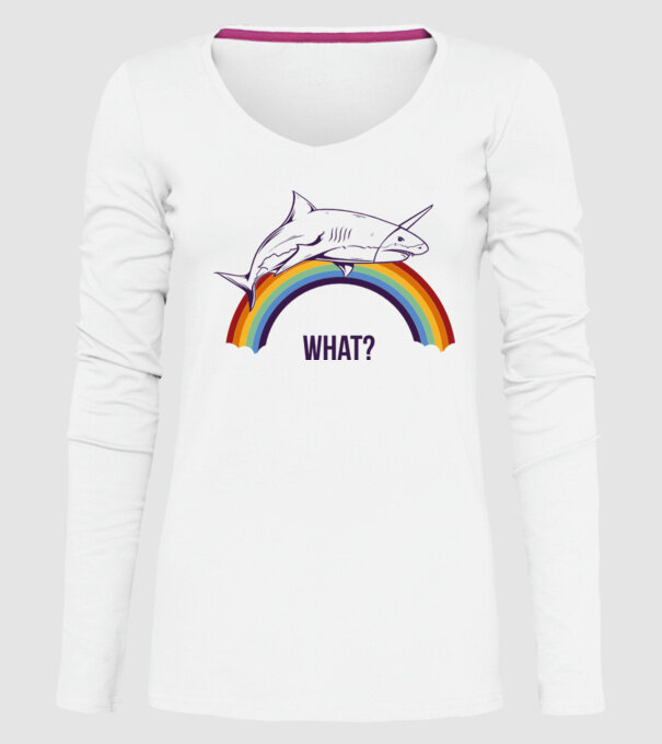 Rechin unicorn model alb pe tricou