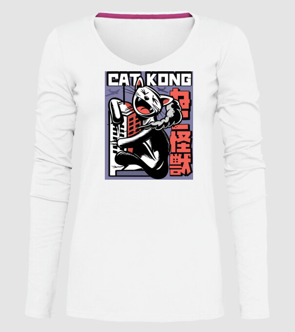 Cat Kong model alb pe tricou