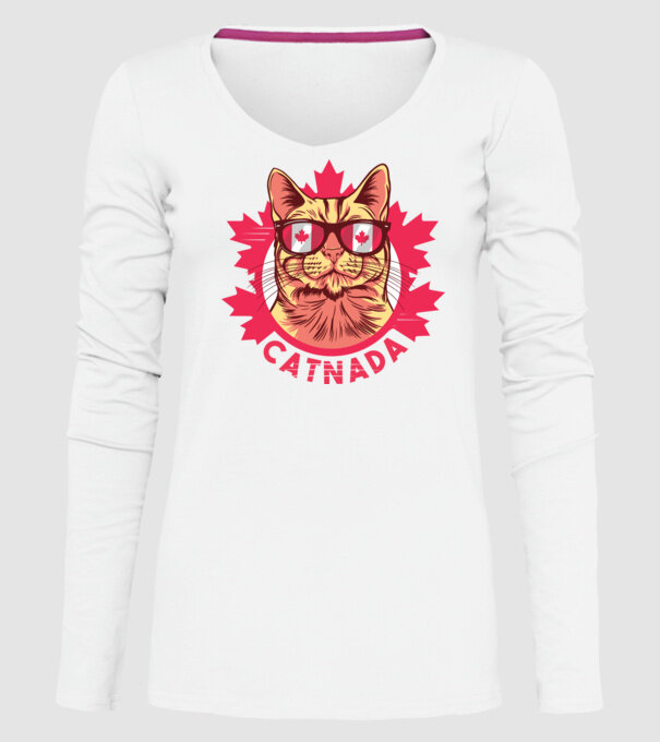 Catnada model alb pe tricou