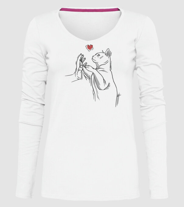 Prietenie Pisică Cal model alb pe tricou