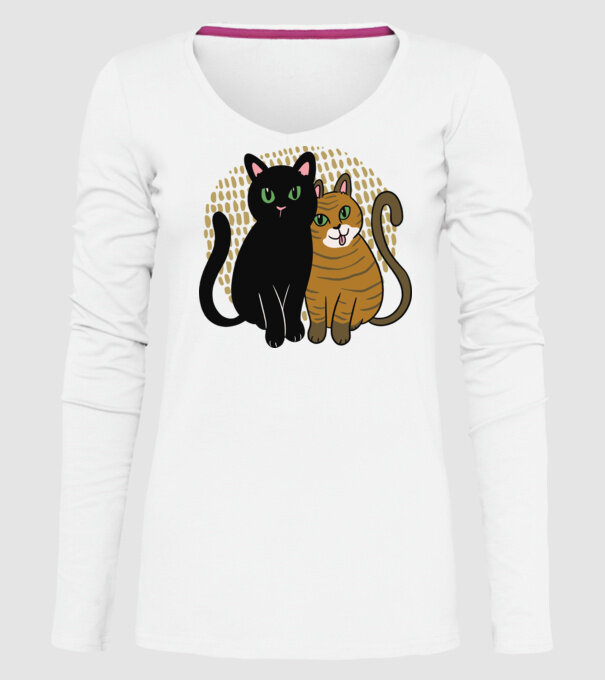 Pisicuțe ghemuite model alb pe tricou