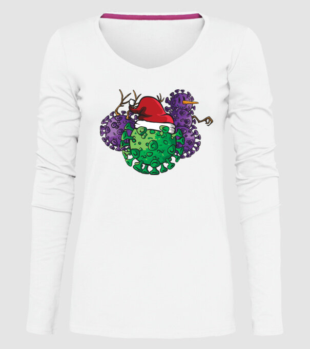 Christmas Covid model alb pe tricou