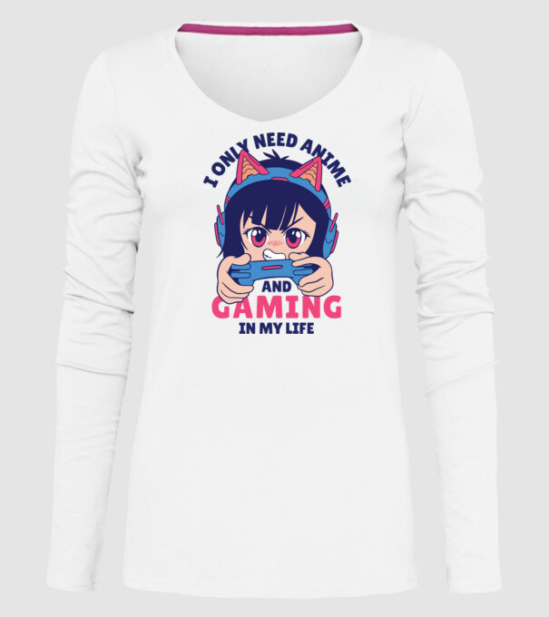 Am nevoie doar de Anime și Jocuri model alb pe tricou