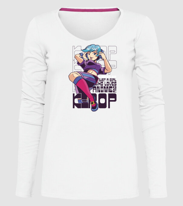 Doar o fată căreia îi place Anime și K-Pop model alb pe tricou