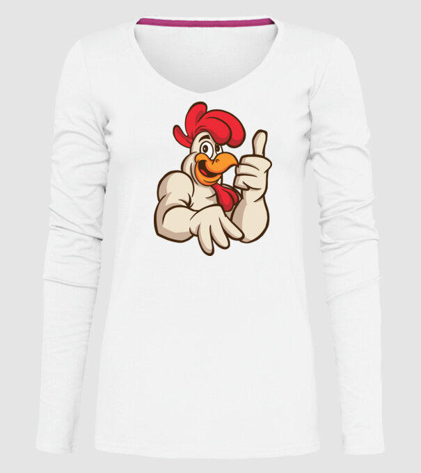 Pui model alb pe tricou