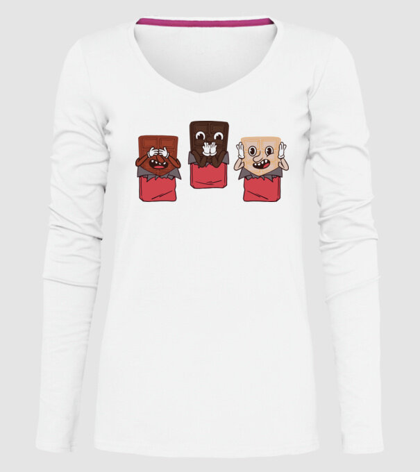 Trio de ciocolată model alb pe tricou