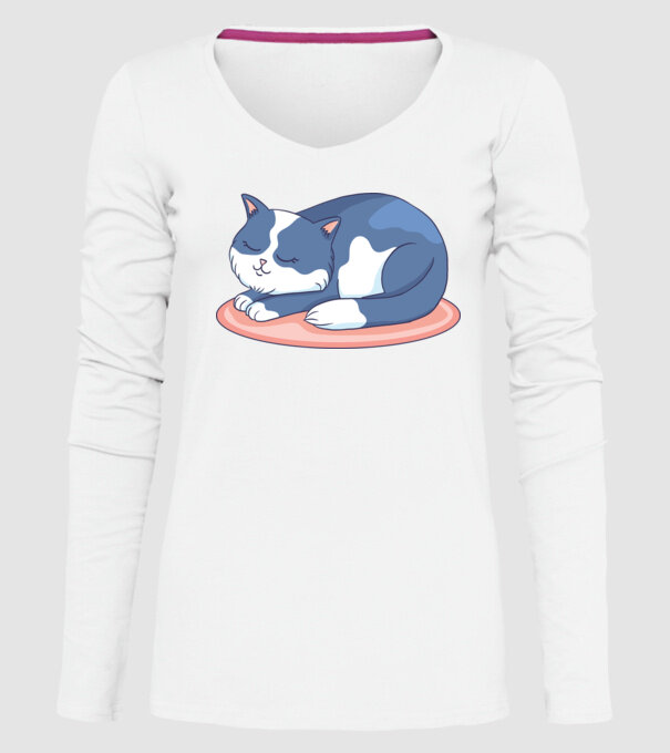 Pisicuță drăguță model alb pe tricou
