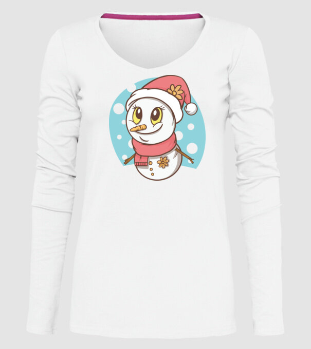 Om de zăpadă drăguț model alb pe tricou