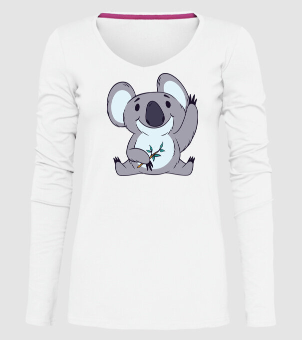 Koala drăguț model alb pe tricou