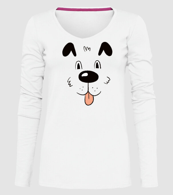 Cap Câine drăguț model alb pe tricou