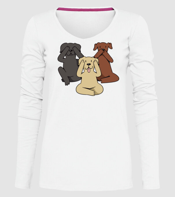 Câini drăguți model alb pe tricou