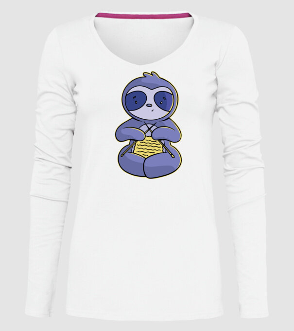 Leneș drăguț tricotând model alb pe tricou