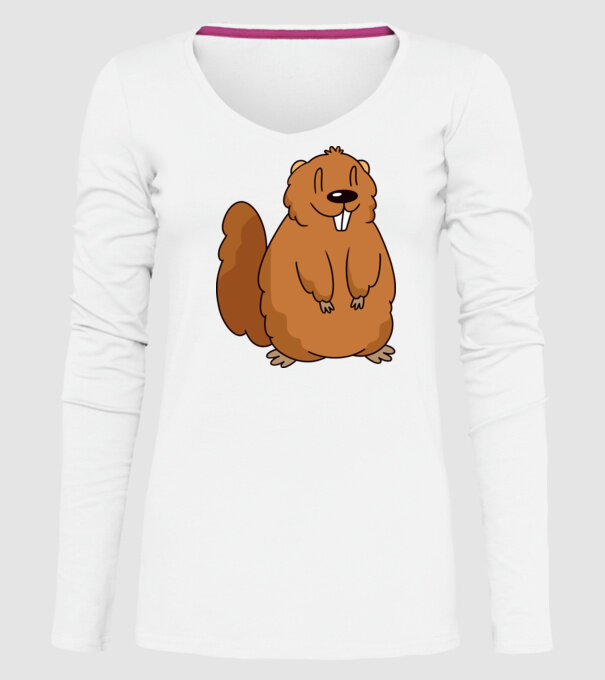 Marmotă drăguță model alb pe tricou