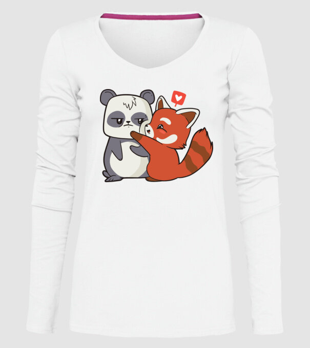 Panda drăguț Dragoste model alb pe tricou