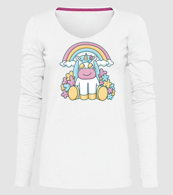Unicorn drăguț model alb pe tricou