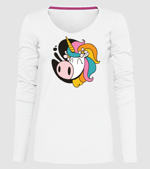 Unicorn drăguț model alb pe tricou