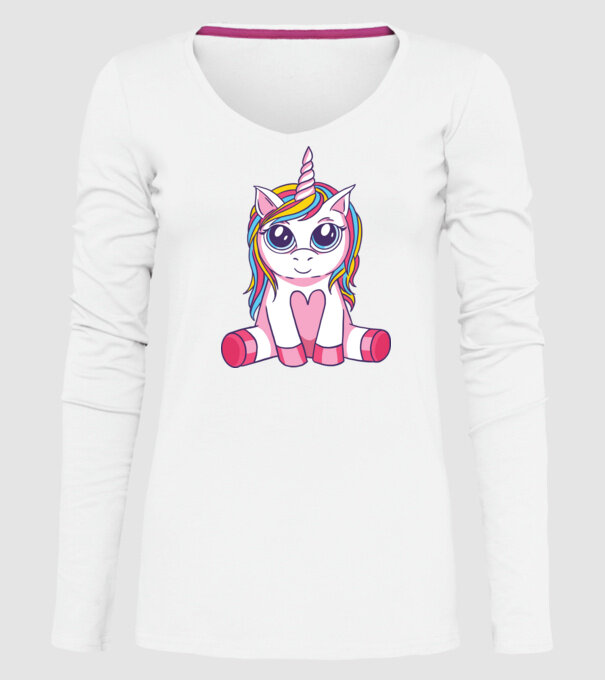 Unicorn drăguț model alb pe tricou