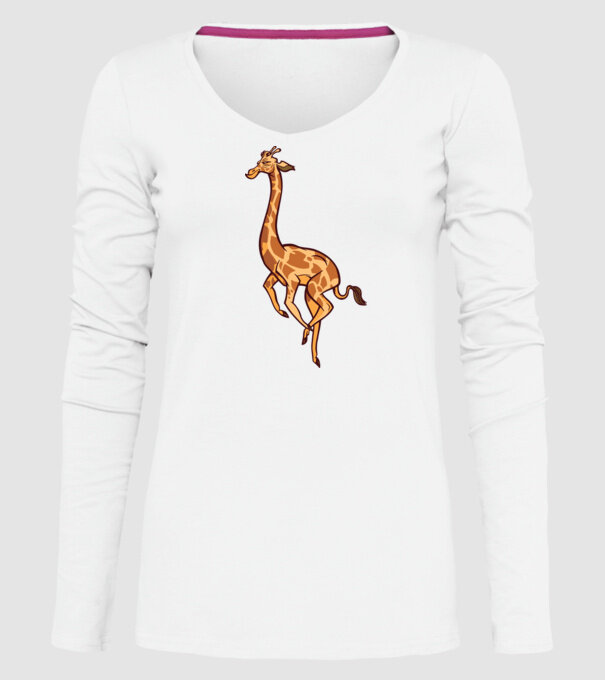Girafă drăguță model alb pe tricou